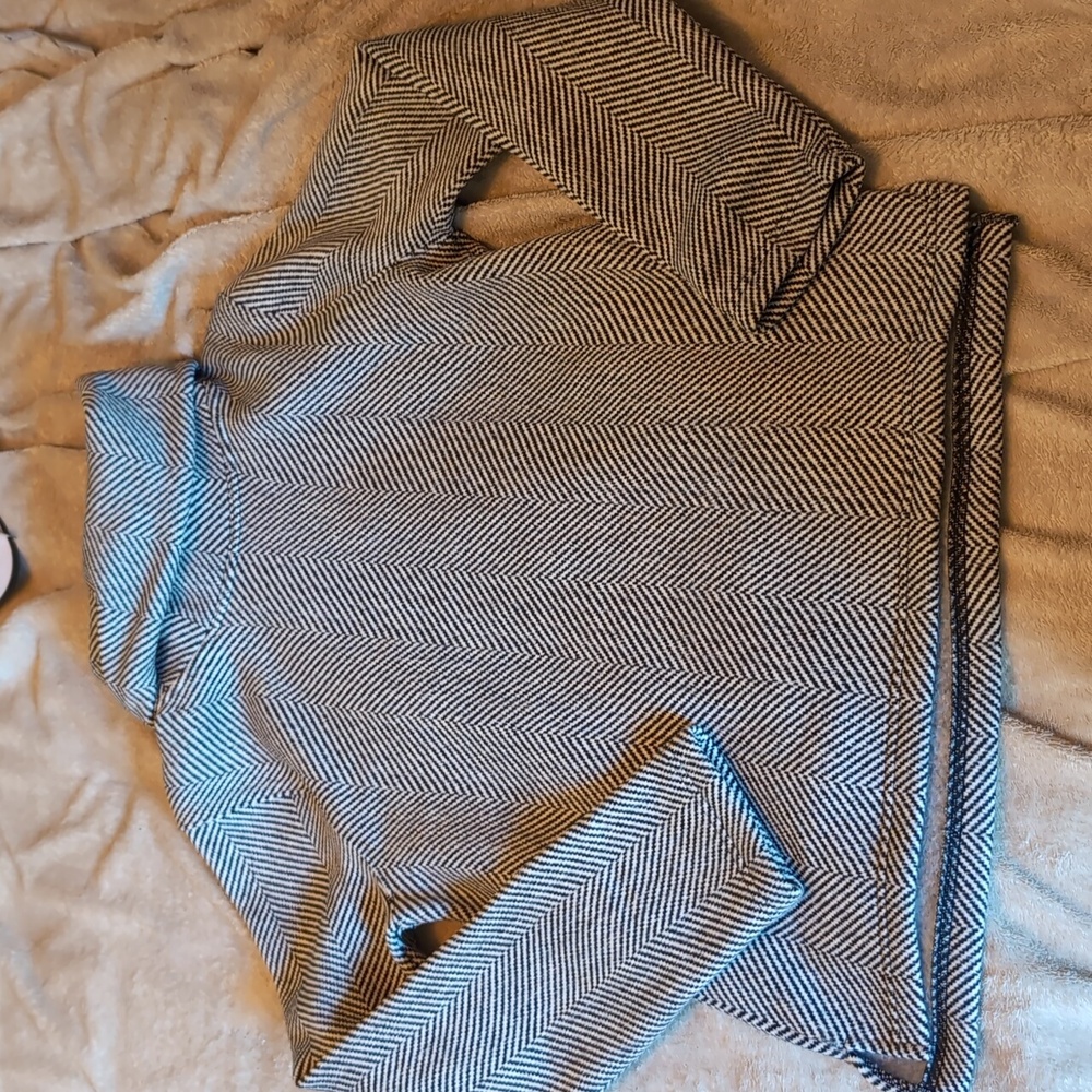 J. Crew Black and White Chevron Cowl Neck Sweater - Picture 3 of 10